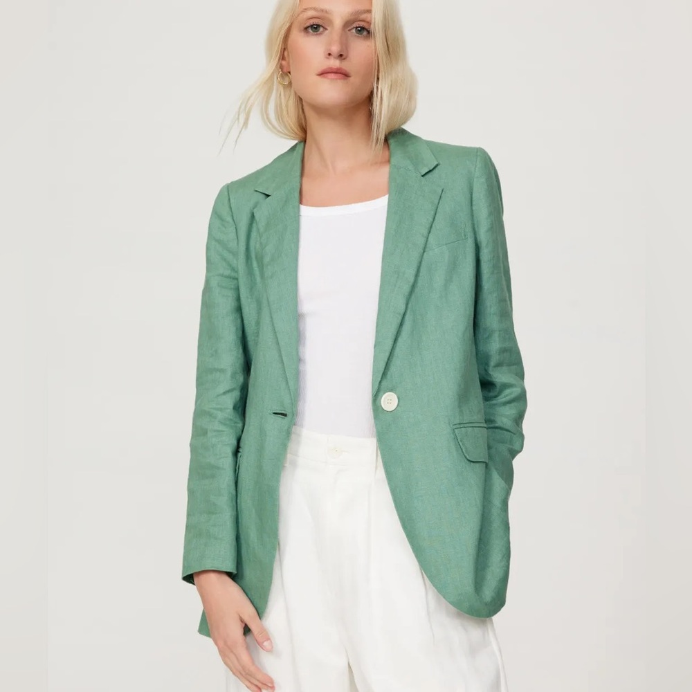 Madewell Green Linen Larsen Blazer